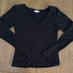 Z Supply Aden V-Neck Ribbed Top Size M | Double Layer | Soft Luxe